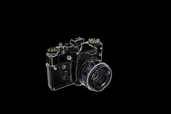 illustration of an old photo camera