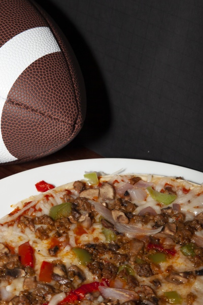football and pizza