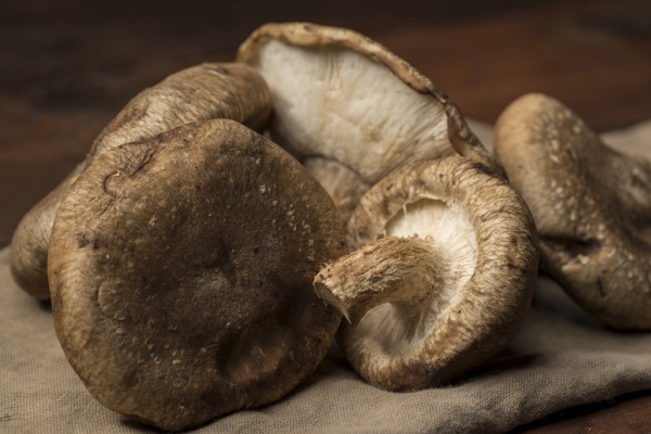 bunch of shiitake mushrooms
