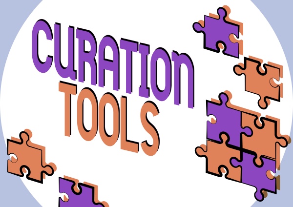 sign displaying curation tools word