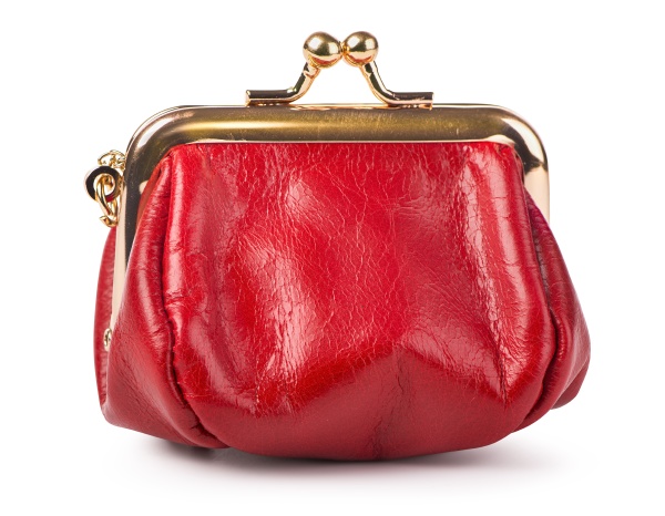 red leather purse