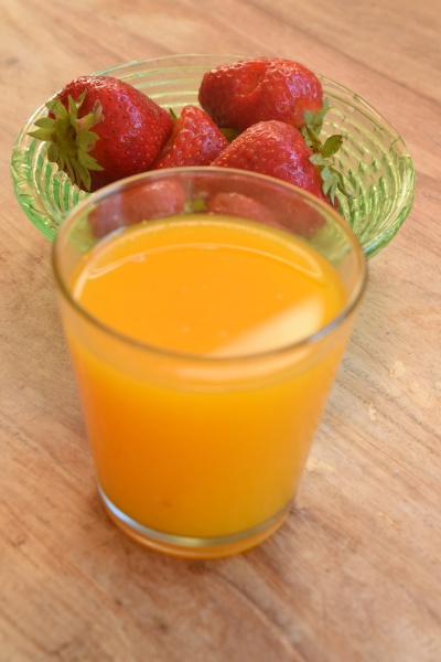 strawberries and orange juice
