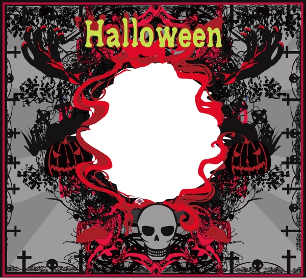 halloween decorative frame skulls