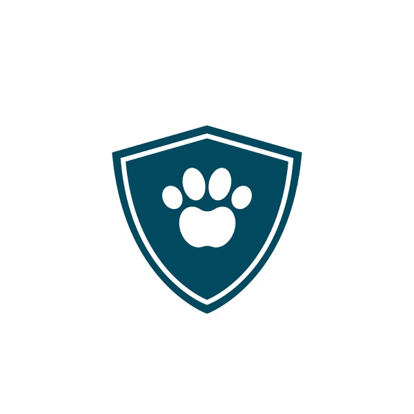 paw shield vector icon of