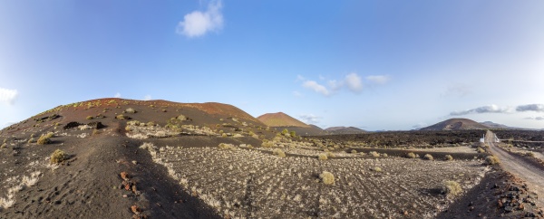 volcanic landscape in timanfaya national park