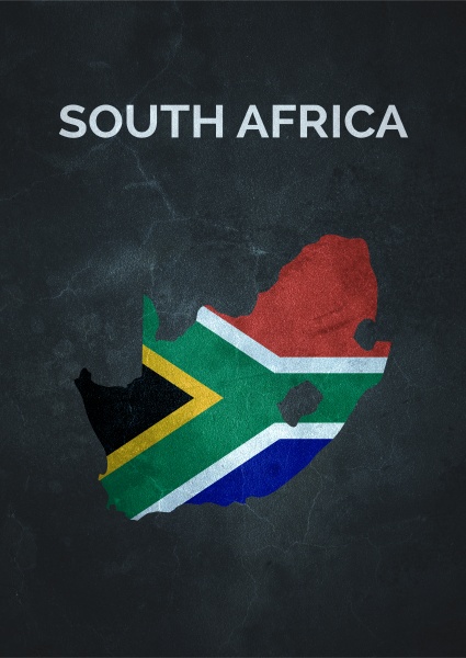 south african illustration with map country