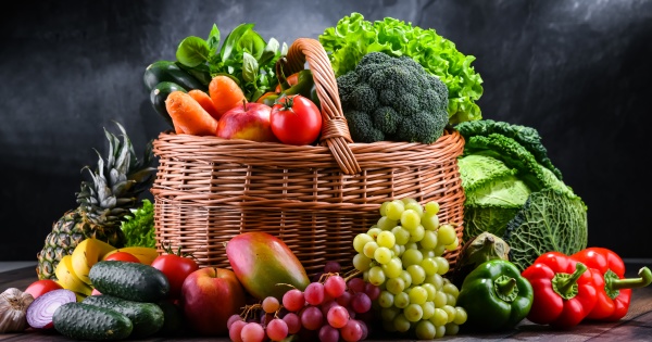 composition with assorted organic vegetables and