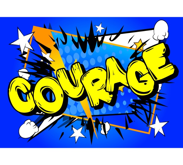 courage comic book word text