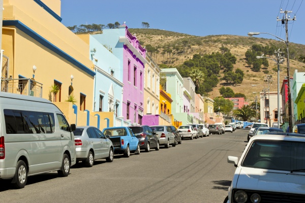many colorful houses bo kaap in