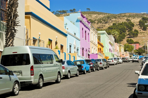 many colorful houses bo kaap in