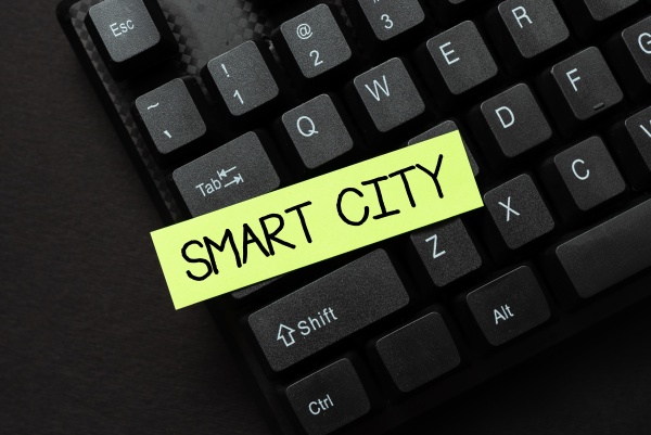 text caption presenting smart city
