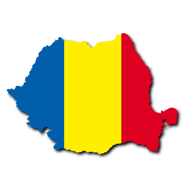 romania map on white background with