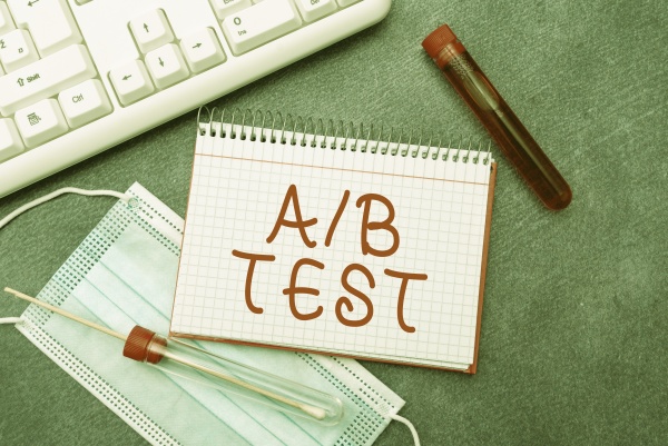 sign displaying a or b test