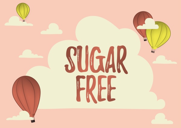 text caption presenting sugar free