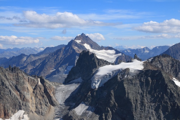 high mountain seen from mount titlis