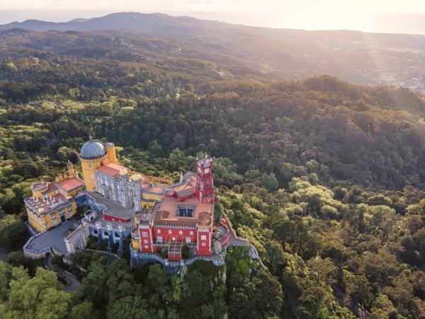 aerial view of pena palace