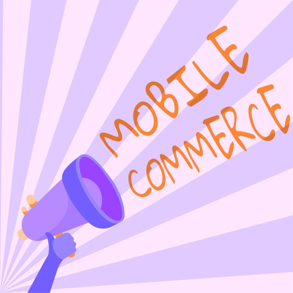 text caption presenting mobile commerce