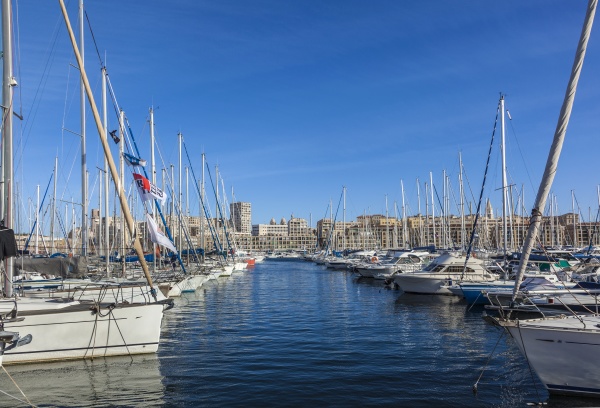harbor with sailing boats in marseilles