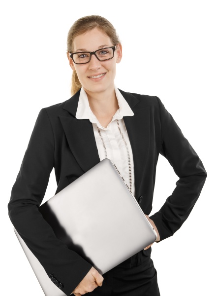 young woman with business suit with