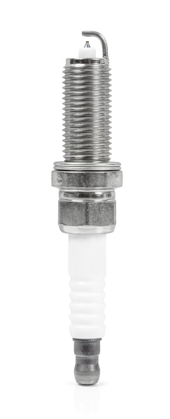 iridium spark plug isolated on white