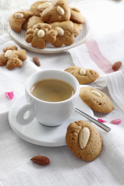 almond cookies and coffee