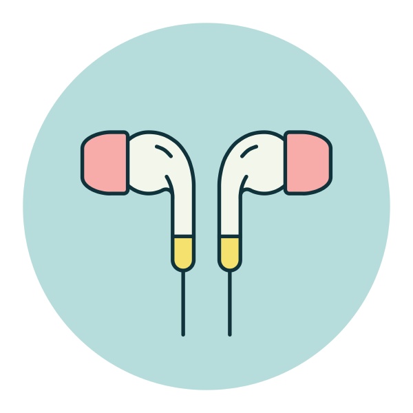 earbuds headphone vector flat icon