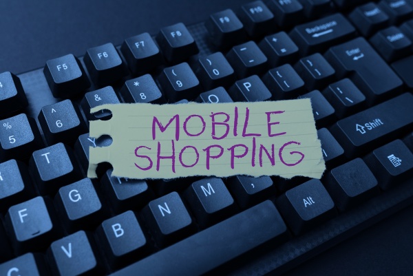 writing displaying text mobile shopping