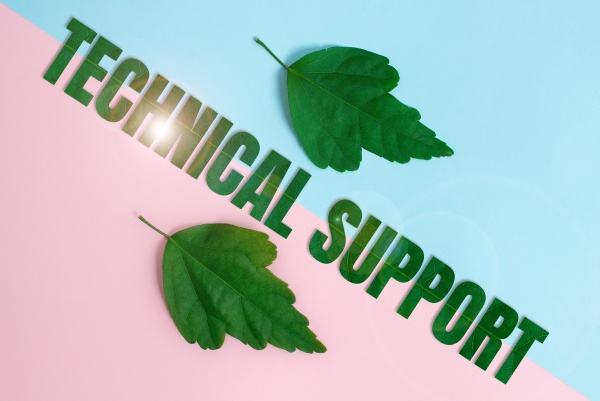 text sign showing technical support