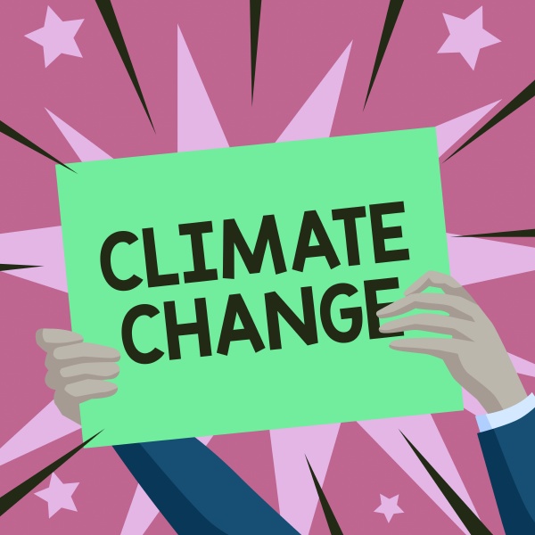 sign displaying climate change business