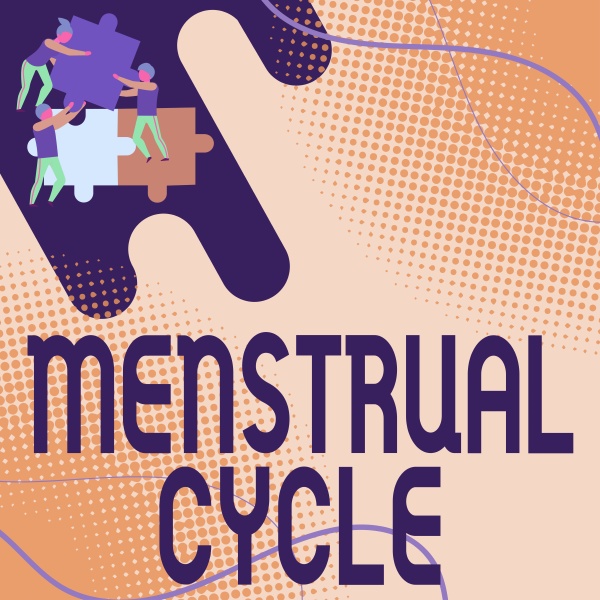 handwriting text menstrual cycle word