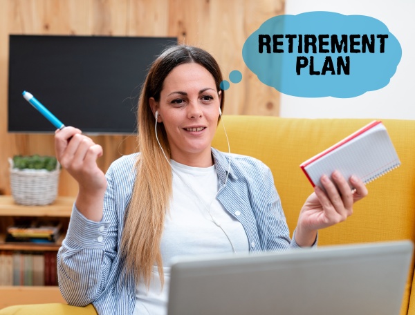 text caption presenting retirement plan