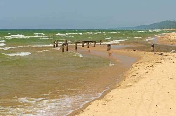 remnants of a pier on a