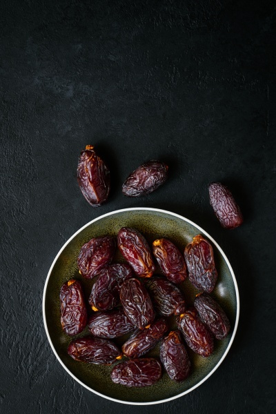plate with sweet dates on a