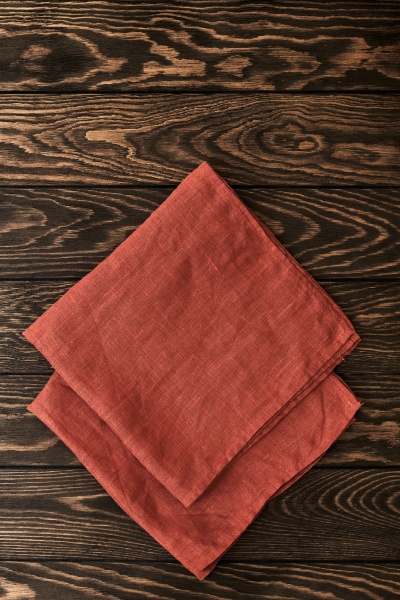 two folded linen napkins on a