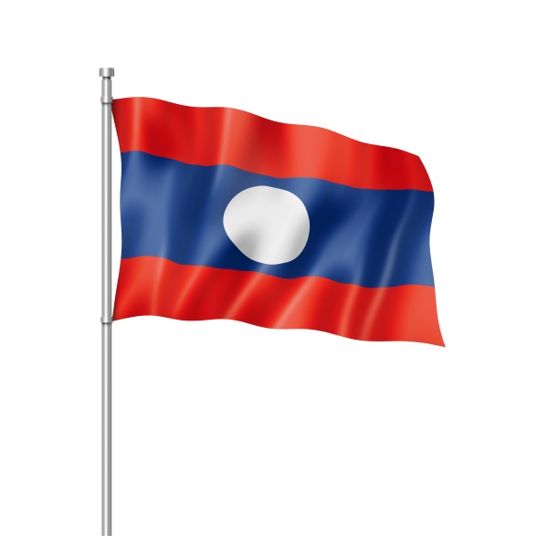 laos flag isolated on white