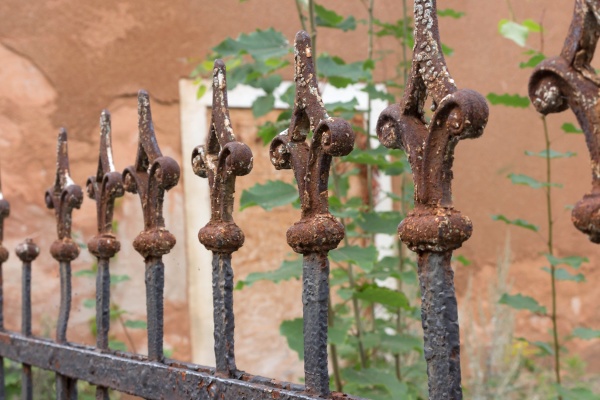 rusty garden fence