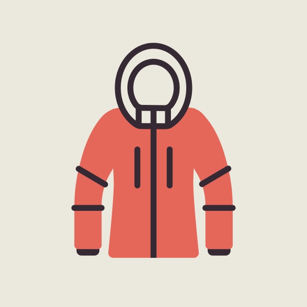winter jacket vector icon winter