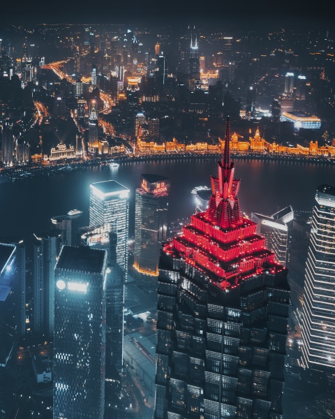 aerial view of jin mao tower