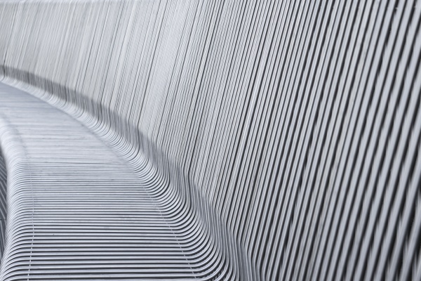 rows of even metallic gray stripes