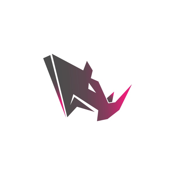 rhino icon logo design template vector