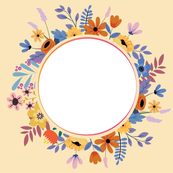 text frame surrounded with assorted flowers