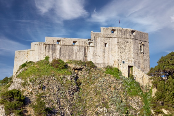dubrovnik historic city walls and