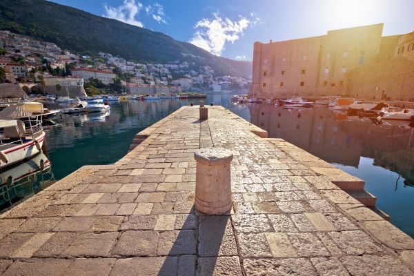 dubrovnik historic city harbor and