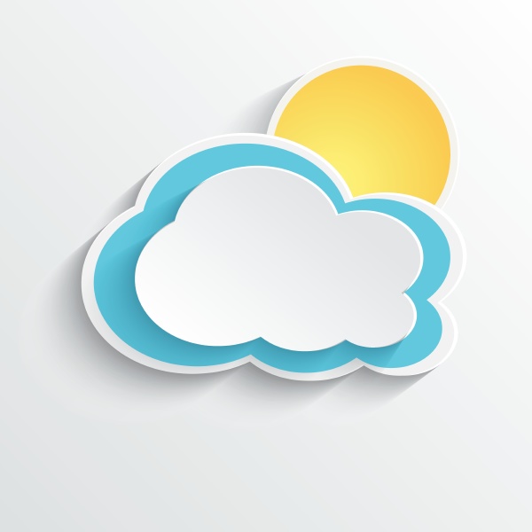 sun and cloud icon vector