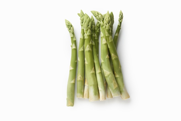 fresh green asparagus isolated on white