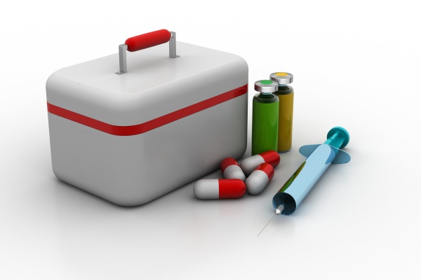 first aid kit with medicines