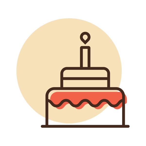 birthday cake vector isolated icon