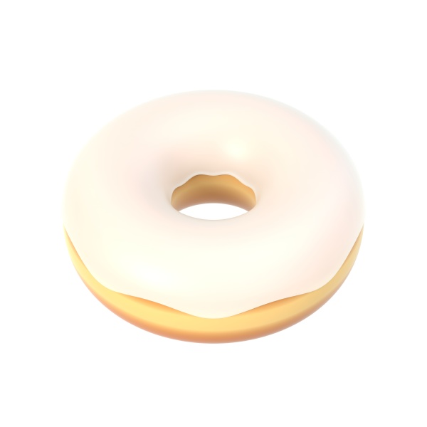 delicious donut with vanilla icing and
