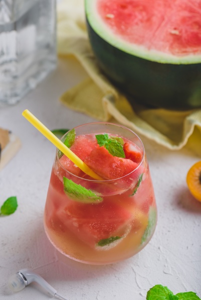 fresh watermelon cocktail with gin and