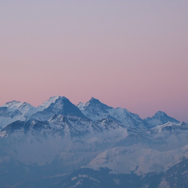 pink sky over eiger monch